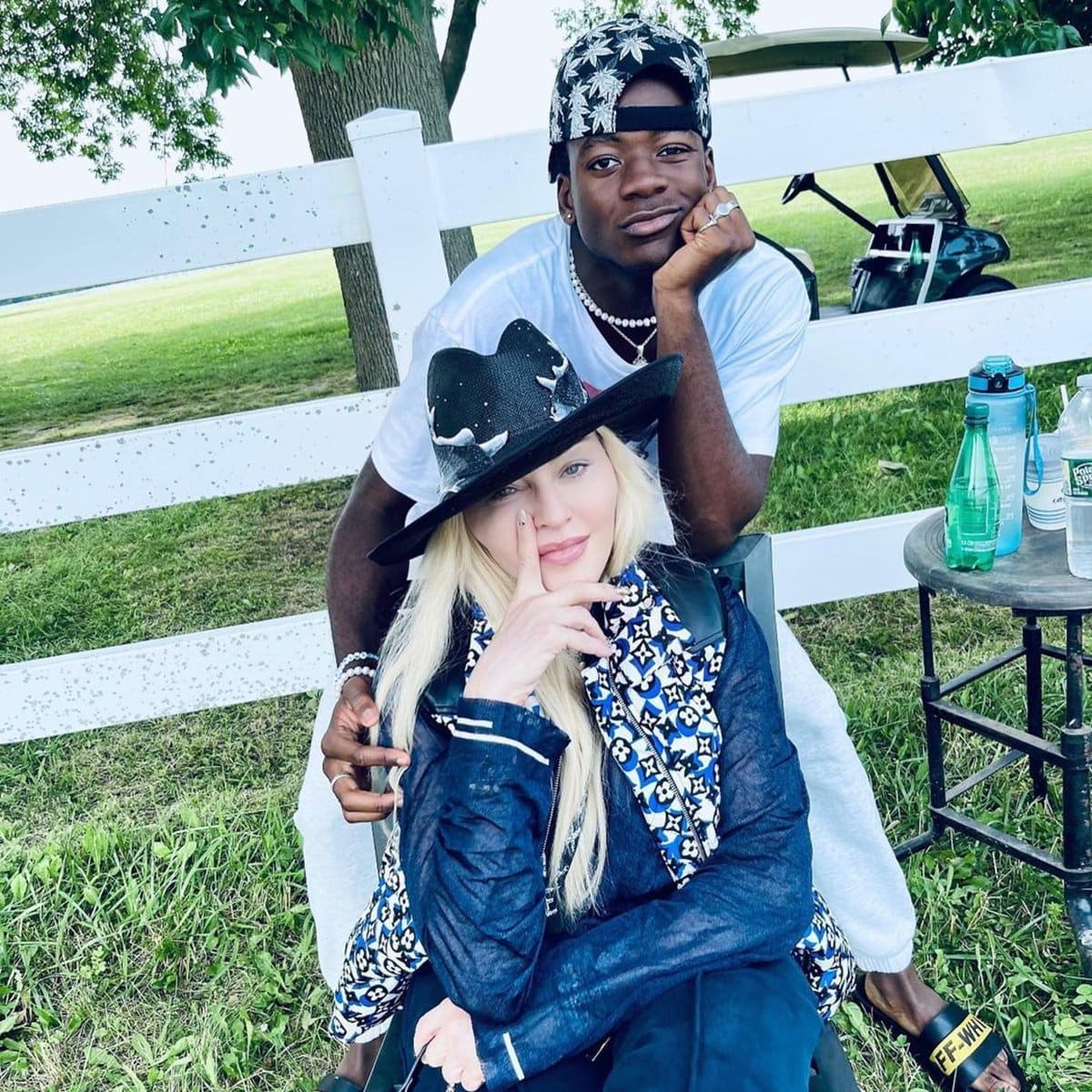 Madonna relaxes on the ranch with her children