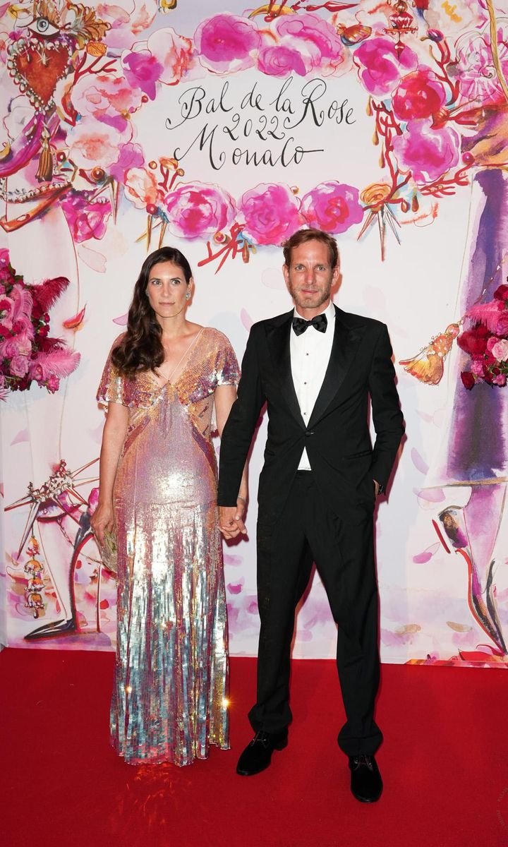 Tatiana Casiraghi shimmered in a Temperley London sequin dress featuring flared sleeves.