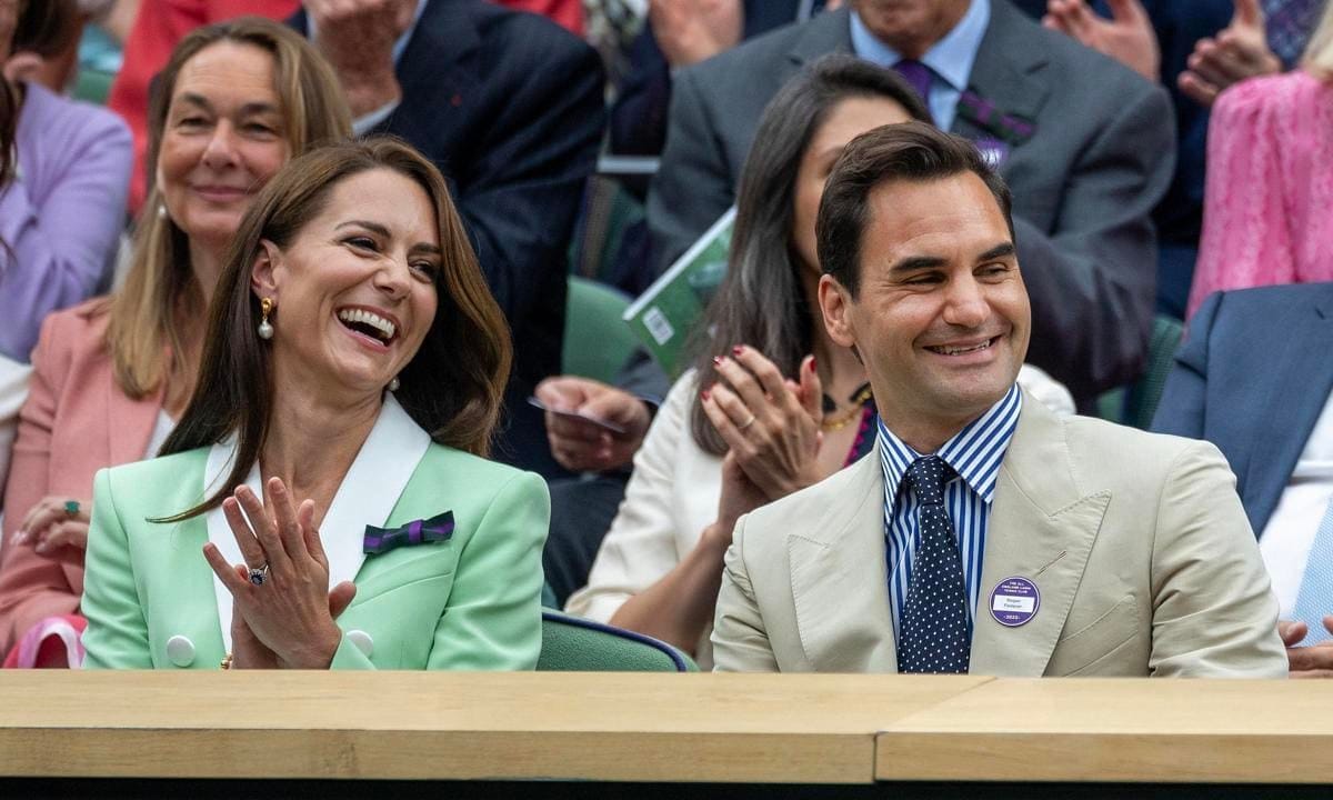 The Princess of Wales and Roger sat next to each other at Wimbledon on July 4, 2023