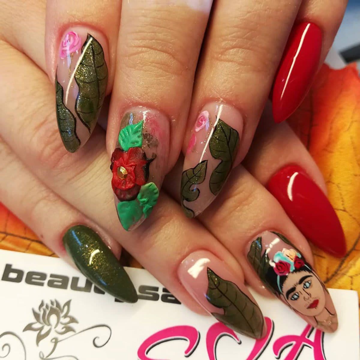 Frida Kahlo Nails Inspiration