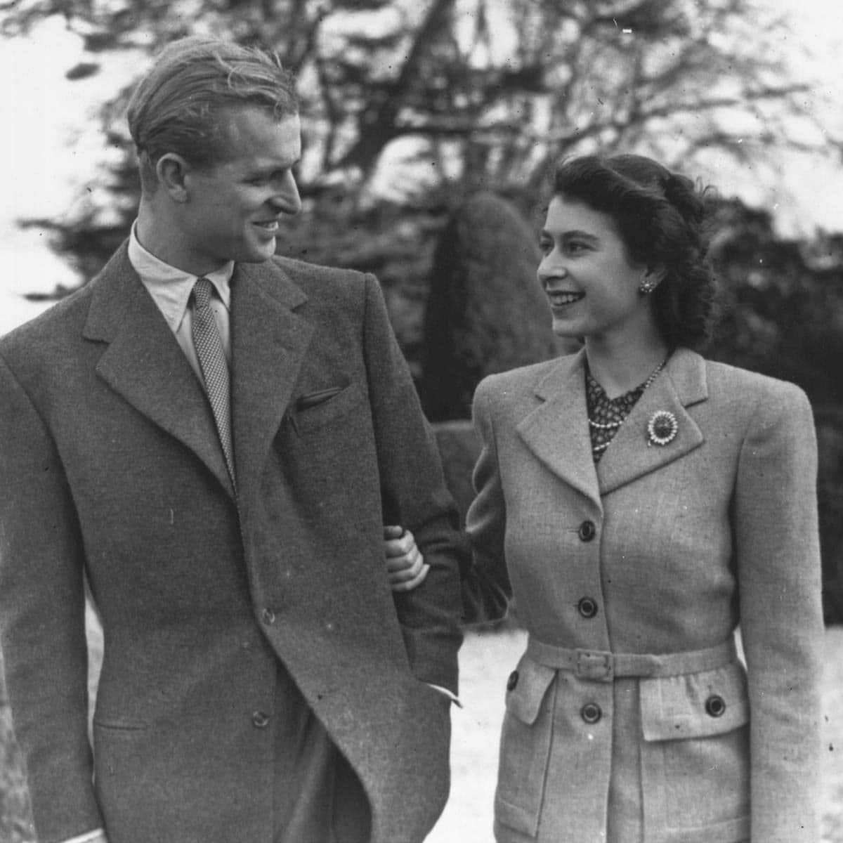 Queen Elizabeth (pictured in 1947) described Prince Philip in 1997 as "my strength and stay."