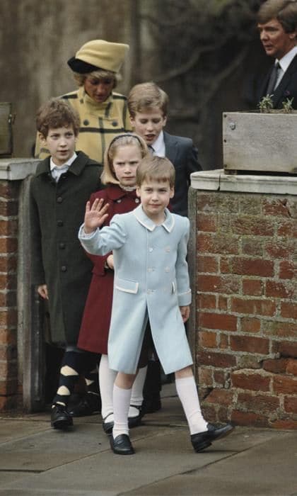 Prince William as a child on Christmas Day