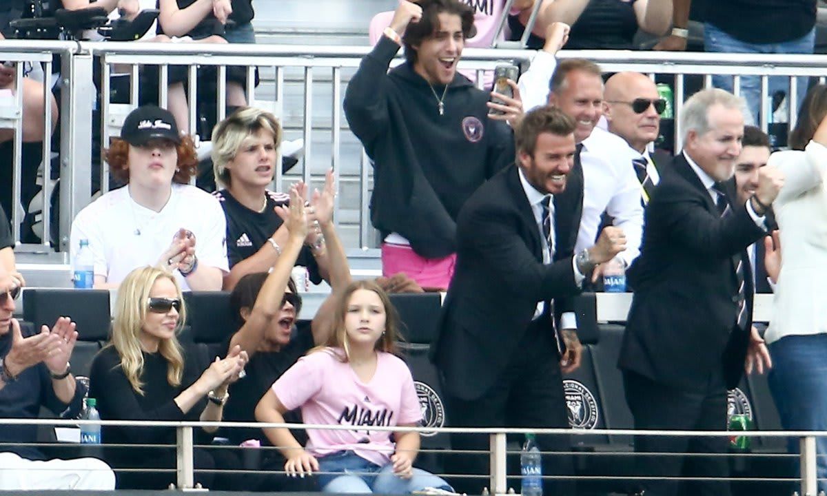 Tom Brady and David Beckham attend the game between Inter Miami and Los Angeles Galaxy