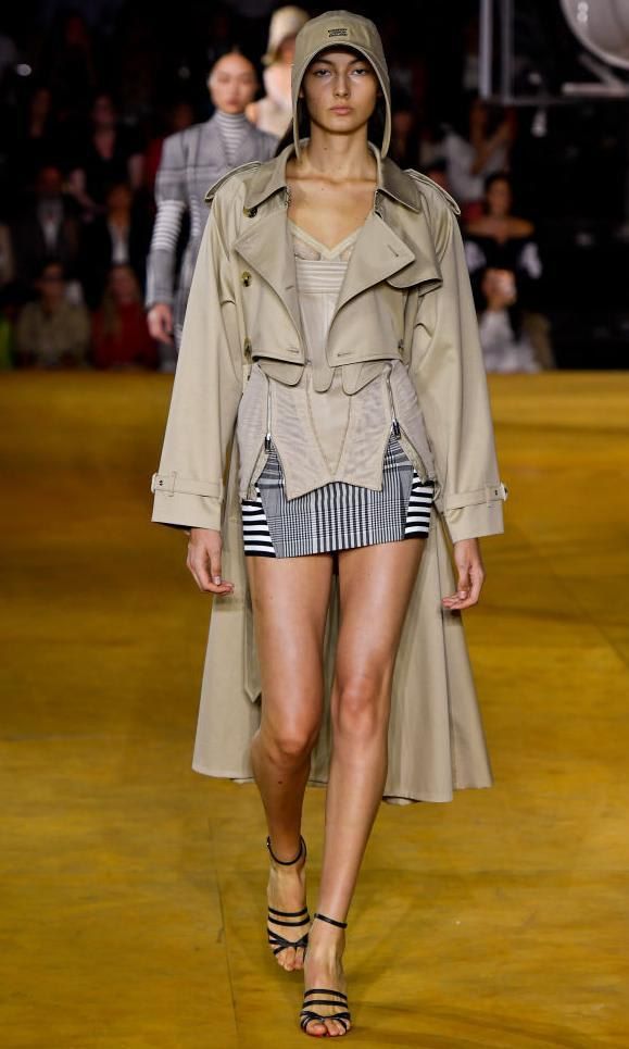 Asymmetric double-breasted beige trench coat from Burberry