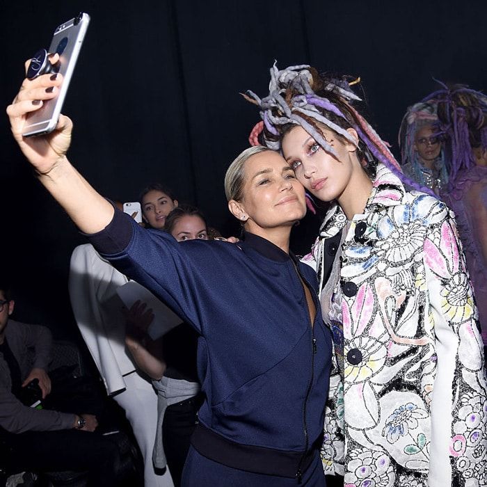 Proud mom Yolanda Hadid snapped a selfie with daughter Bella Hadid backstage at the Marc Jacobs Spring 2017 fashion show.
Photo: Dimitrios Kambouris/Getty Images for Marc Jacobs