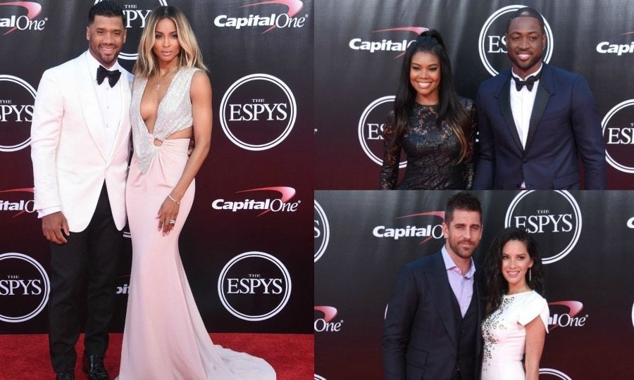 The world of entertainment and sports collided at Microsoft Center in L.A. for the 2016 ESPYs. Ciara and Seattle Seahawks quarterback Russell Wilson made their red carpet debut as a married couple, where the singer showed off her massive ring. Inside, Carmelo Anthony, Chris Paul and Dwyane Wade kicked off the night of inspiration with a call to action to their fellow athletes, moving them to help initiate change in the face of recent police involved shootings and retaliatory violence in America. Here is all look at the stars who took the red carpet during sports' biggest night.
<br>
Photo: Getty Images