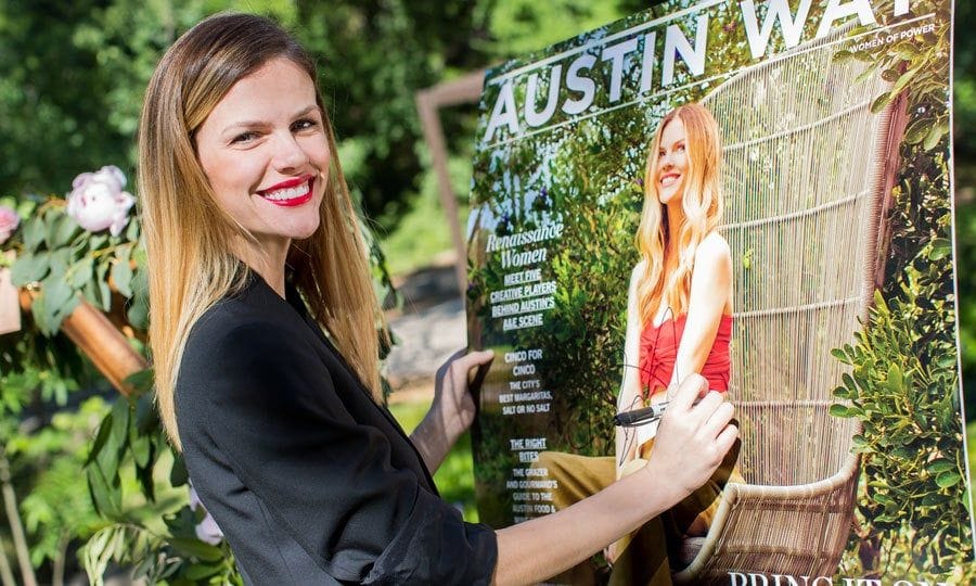 April 30: Brooklyn Decker was a ray of sunshine at her Austin Way cover party at the Umlauf Sculpture Garden.
Photo: Ben Porter
