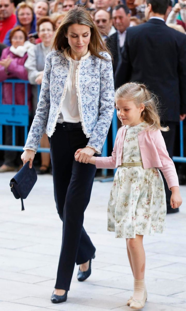 Members Of The Spanish Royal Family Attend The Easter Sunday Church Service