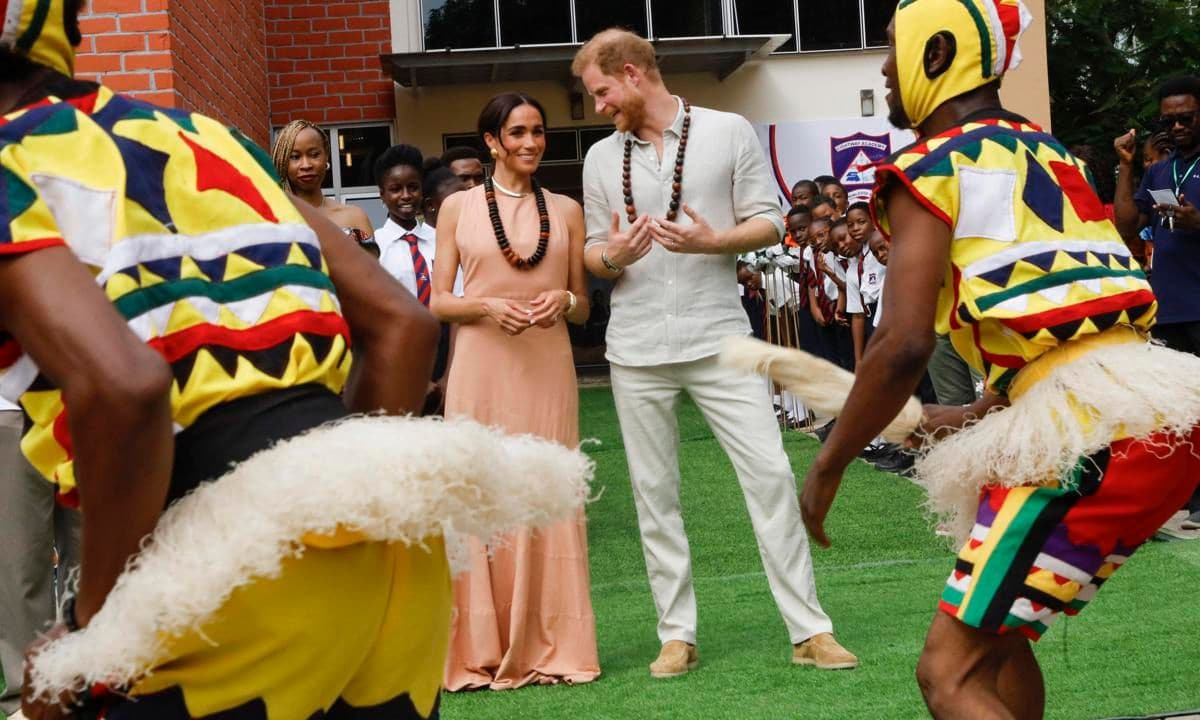 The trip marks Meghan and Harry's first visit to Nigeria