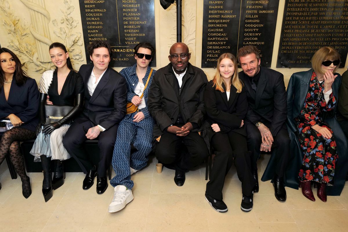 Eva Longoria alongside friends and The Beckham family at Victoria Beckham's Fashion Show in Paris 