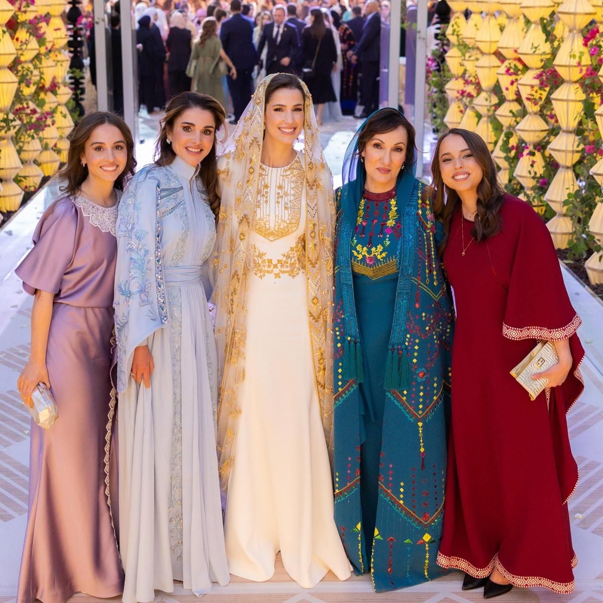 Rajwa (pictured with her mom and future royal in-laws) will marry the Crown Prince of Jordan on June 1. Hussein revealed at a forum organized by the Crown Prince Foundation that he met his future wife through an old friend from school. Rania's firstborn said, "I consider myself lucky because it is not every day you meet someone like Rajwa."