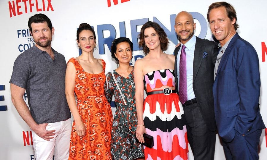 Cobie Smulders, Rachel Resheff, Billy Eichner, Annie Parisse, Jae Suh Park, Keegan-Michael Key and Nat Faxon were <i>Friends from College</i> at the Netflix premiere in NYC.
Photo: Desiree Navarro/WireImage