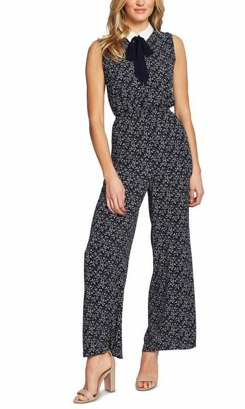 Printed Tie-Neck Jumpsuit de CeCe