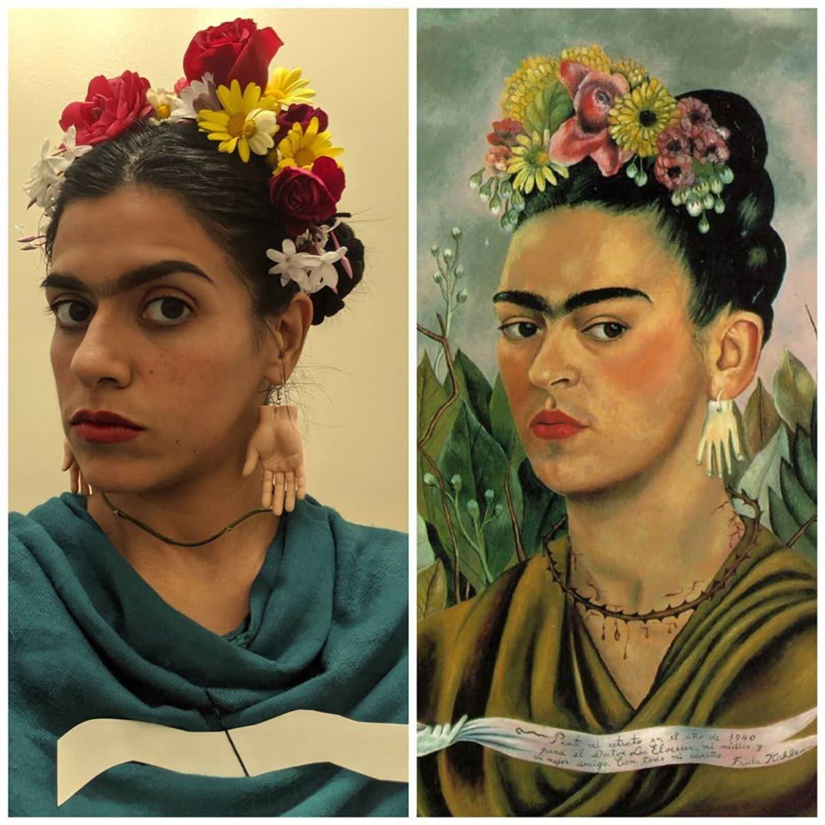 Getty Museum Challenge Frida Kahlo imitation