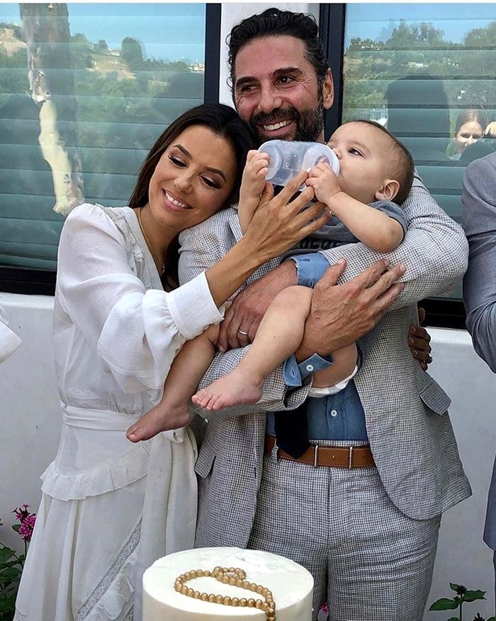 Eva Longoria and Pepe Baston with their baby Santiago