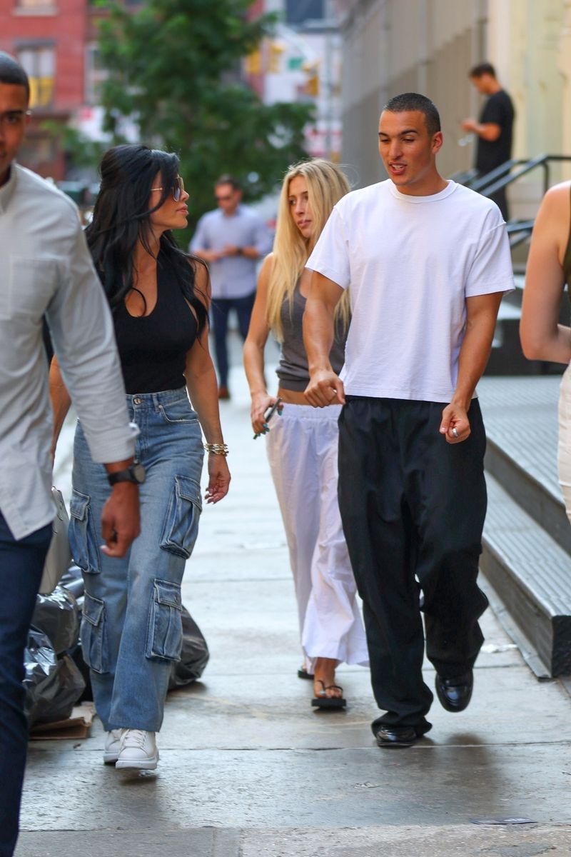 Lauren Sanchez turns heads as she steps out for a shopping trip with her son Nikko Gonzalez in Soho, New York