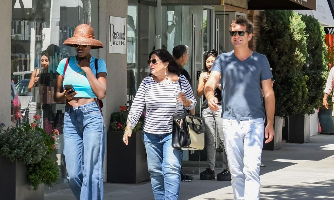 Joshua Jackson, his mother, Fiona Jackson and his girlfriend, Jodie Turner Smith