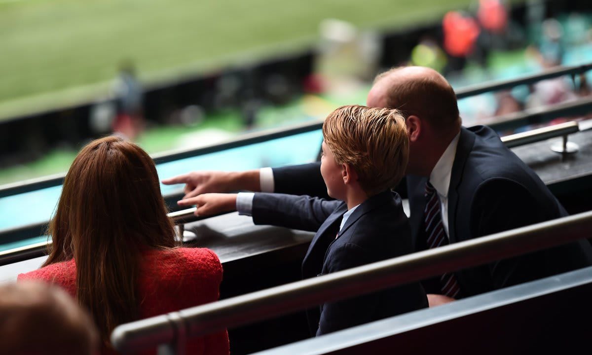 William and George were photographed sharing a sweet father-son moment.