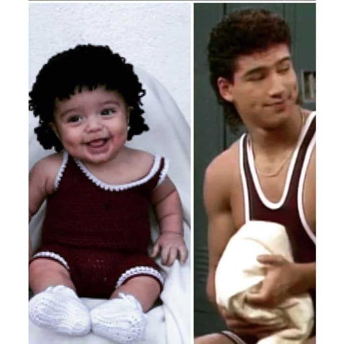 Mario Lopez baby dressed as Slater