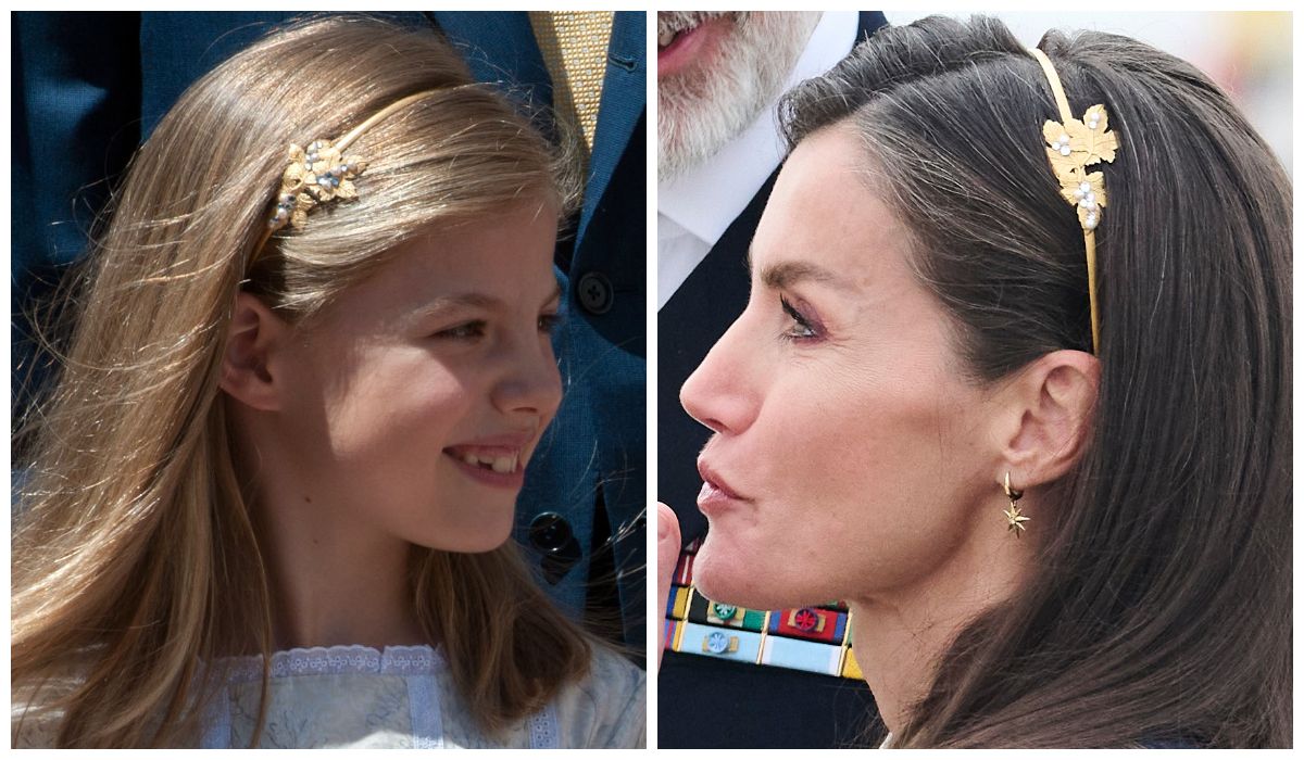 Infanta Sofia in 2015 (left) and Queen Letizia in 2025 (right)