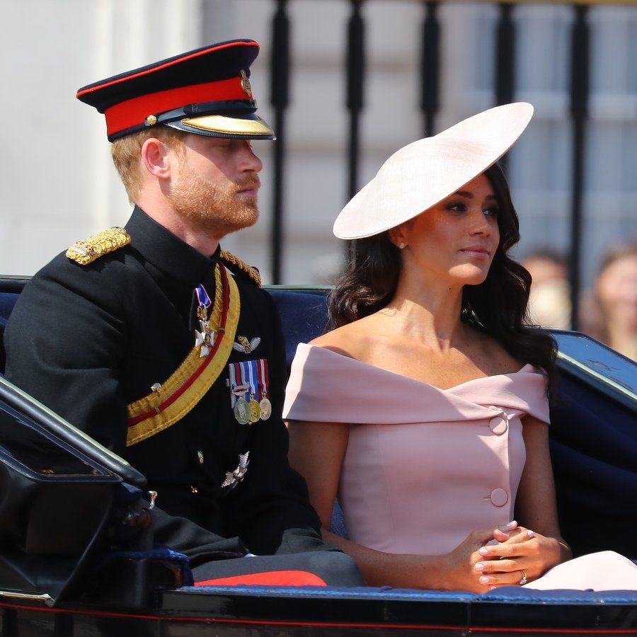 If there was any doubt that Meghan Markle has truly made the transition to being a royal, style and all, The Duchess of Sussex took part in her first ever <a href="https://us.hellomagazine.com/tags/1/trooping-the-colour/"><strong>Trooping the Colour</strong></a> Queen Elizabeth's official birthday parade looking every inch a princess. The former actress wore a pale pink Carolina Herrera tailored suit with a portrait collar, similar to the neckline of her royal wedding gown, and a chic matching hat by Philip Treacy.
Photo: WENN