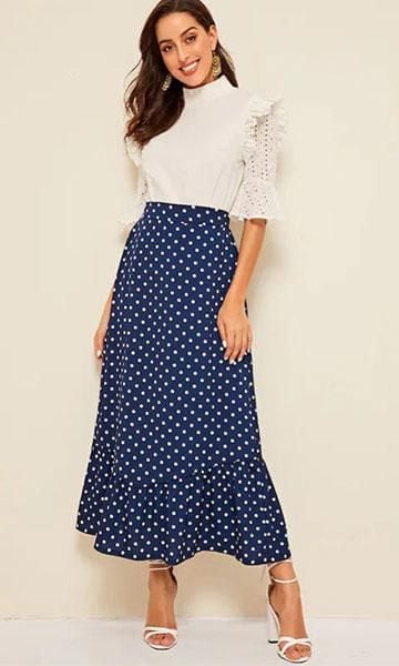 Shein polka dot skirt