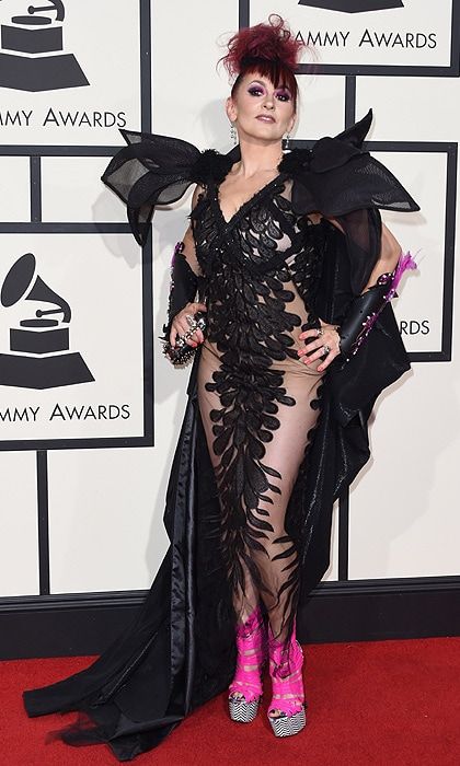 Ambient singer Jacqueline Van Bierk turned heads in a sheer bodysuit.<br />
Photo: Getty Images