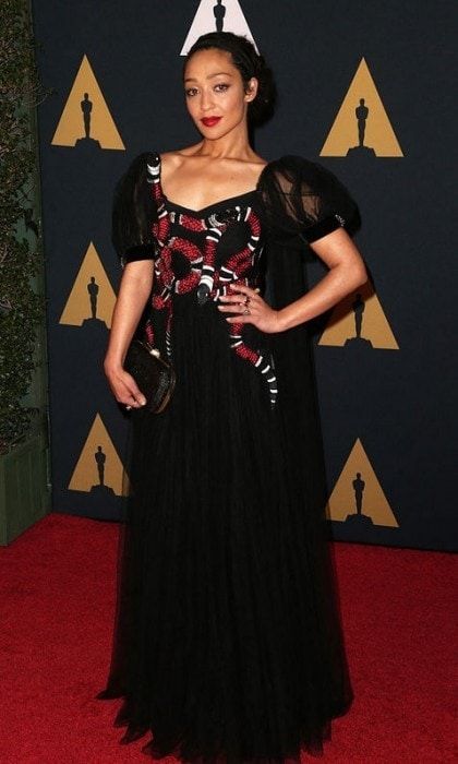 November 12: Ruth Negga matcher her lips to her Gucci Resort gown for the Academy of Motion Picture Arts and Sciences' 8th annual Governors Awards in Hollywood.
Photo: Getty Images