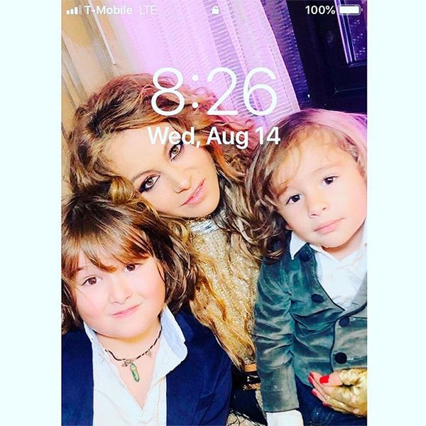 Paulina Rubio with children Andrea and Eros