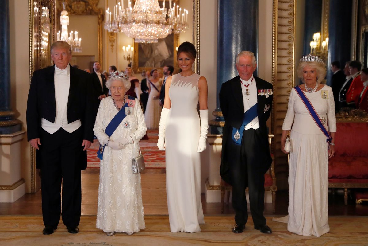 The former first lady sat next to Charles at the state banquet held at Buckingham Palace in 2019