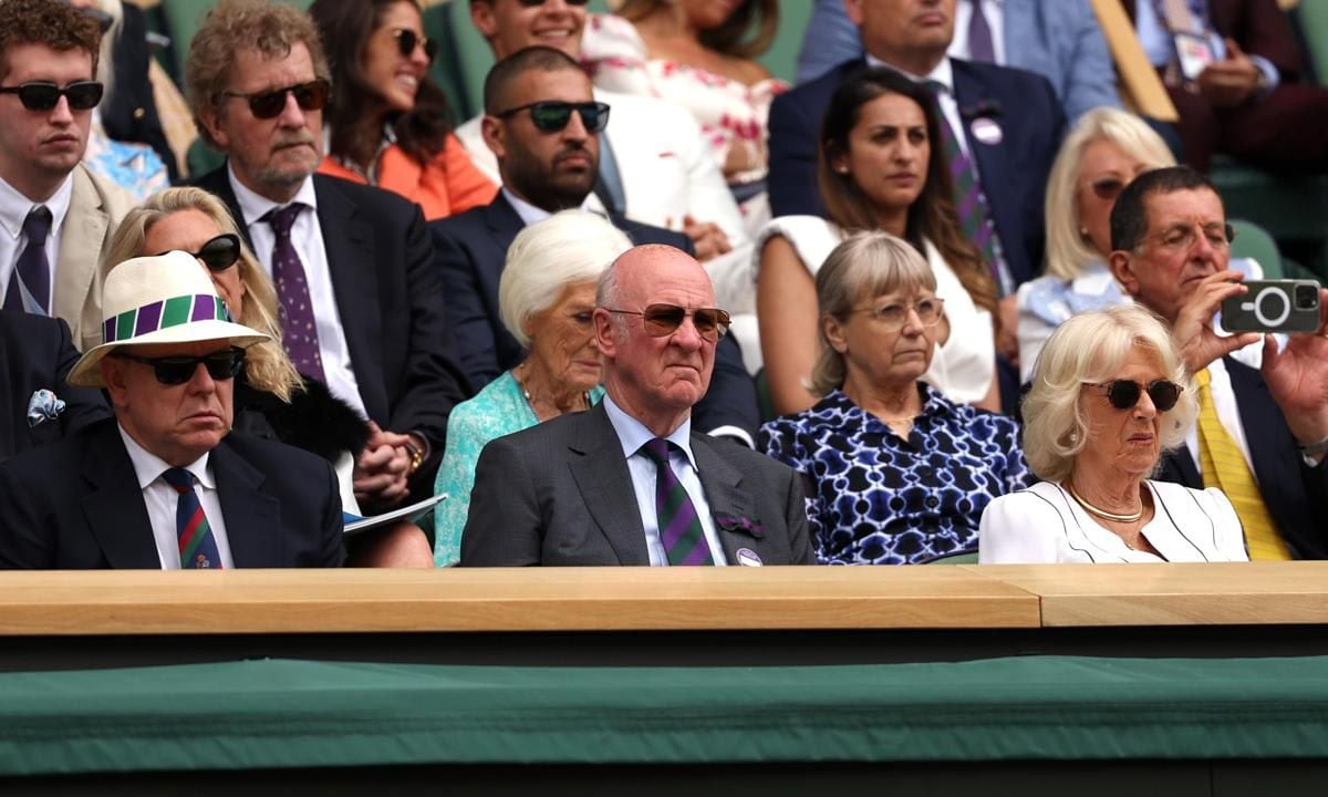 The Prince was seated in the Royal Box, along with Queen Camilla