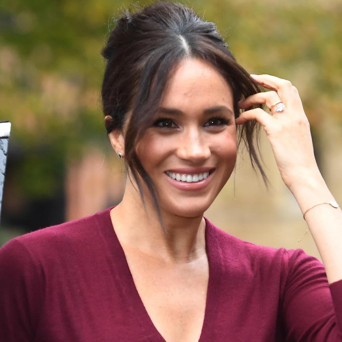 Meghan Markle with her hair up