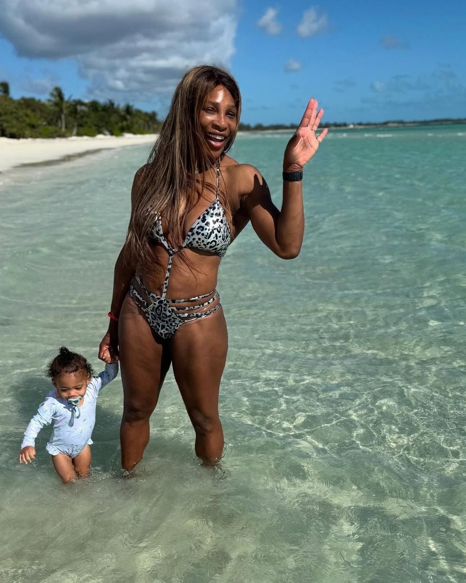 Serena Williams during her family vacation 