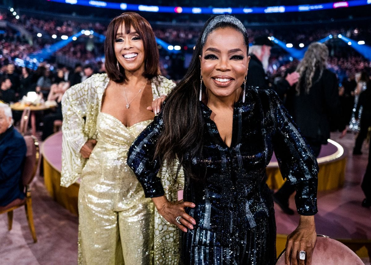 Gayle King and Oprah Winfrey attend the 66th GRAMMY Awards 