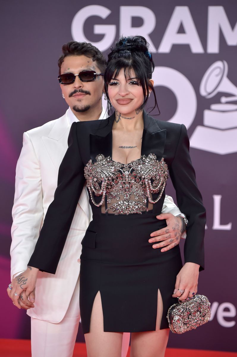 Christian Nodal and Cazzu attends the 24th Annual Latin GRAMMY Awards at FIBES Conference and Exhibition Centre on November 16, 2023 in Seville, Spain. (Photo by Juan Naharro Gimenez/Getty Images)