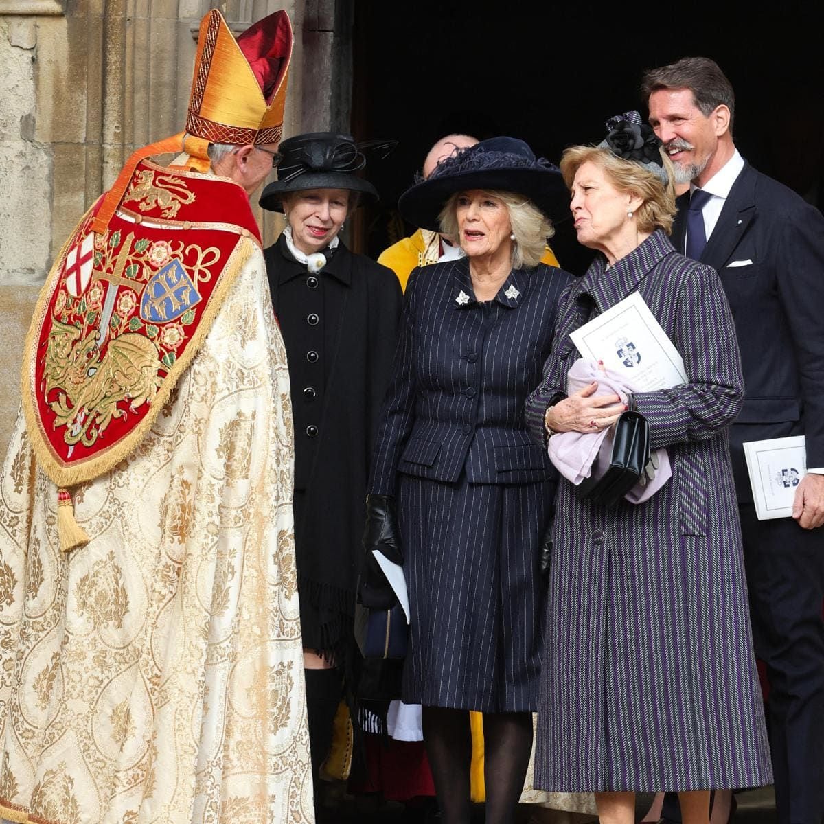 Princess Anne, Queen Camilla and Queen Anne-Marie after the service