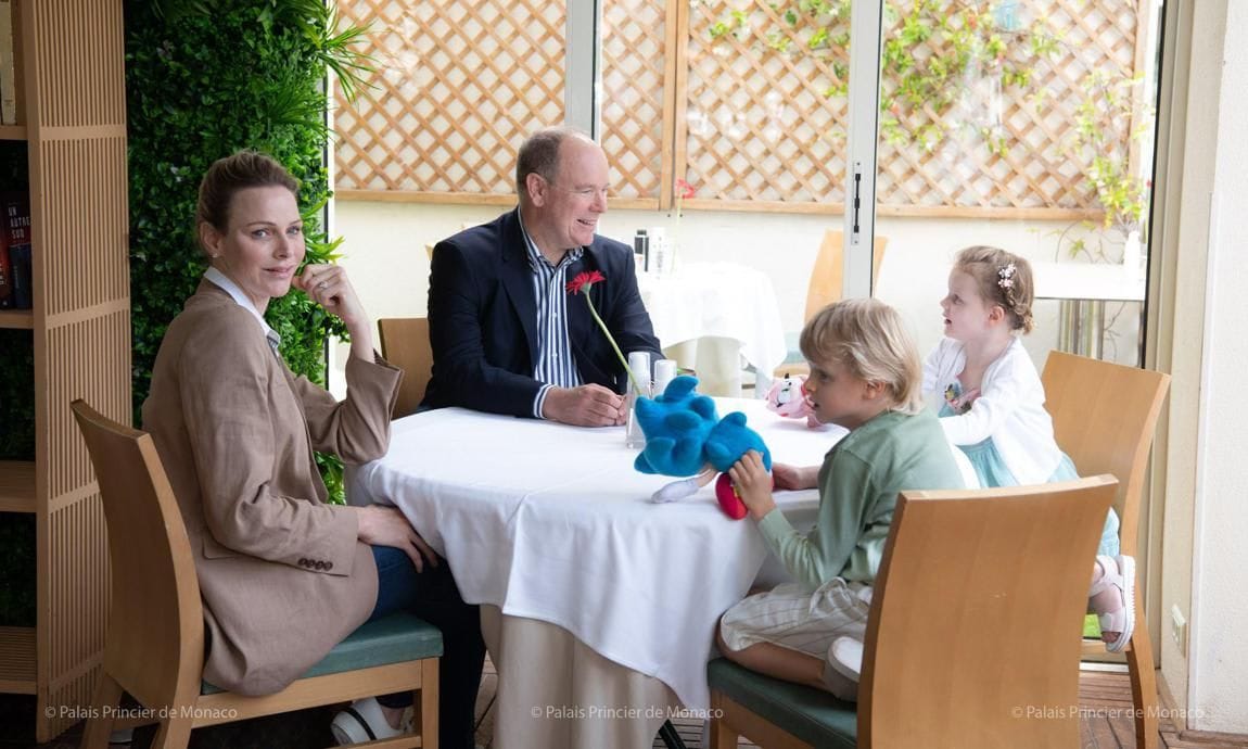 The Princess changed into jeans for the meal with her family