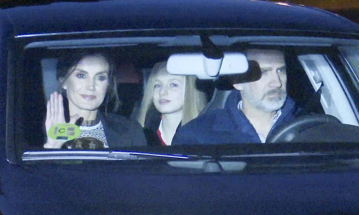 Letizia and Felipe were seen leaving the Queen’s father's house later in the day