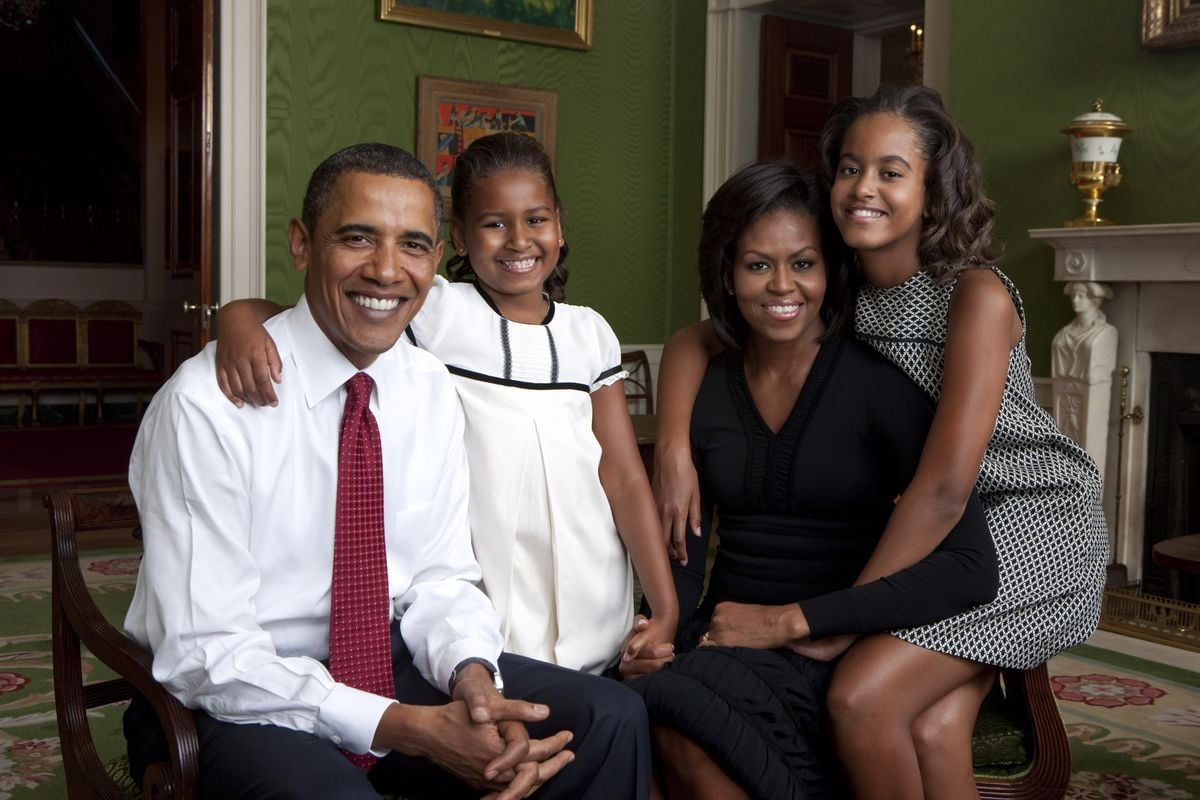 Barack, Sasha, Michelle and Malia Obama