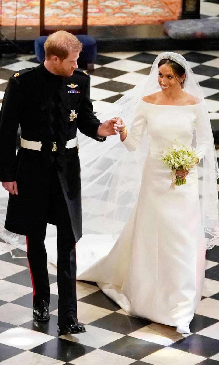 The Duchess of Sussex wore a gown designed by Clare Waight Keller for her 2018 royal wedding