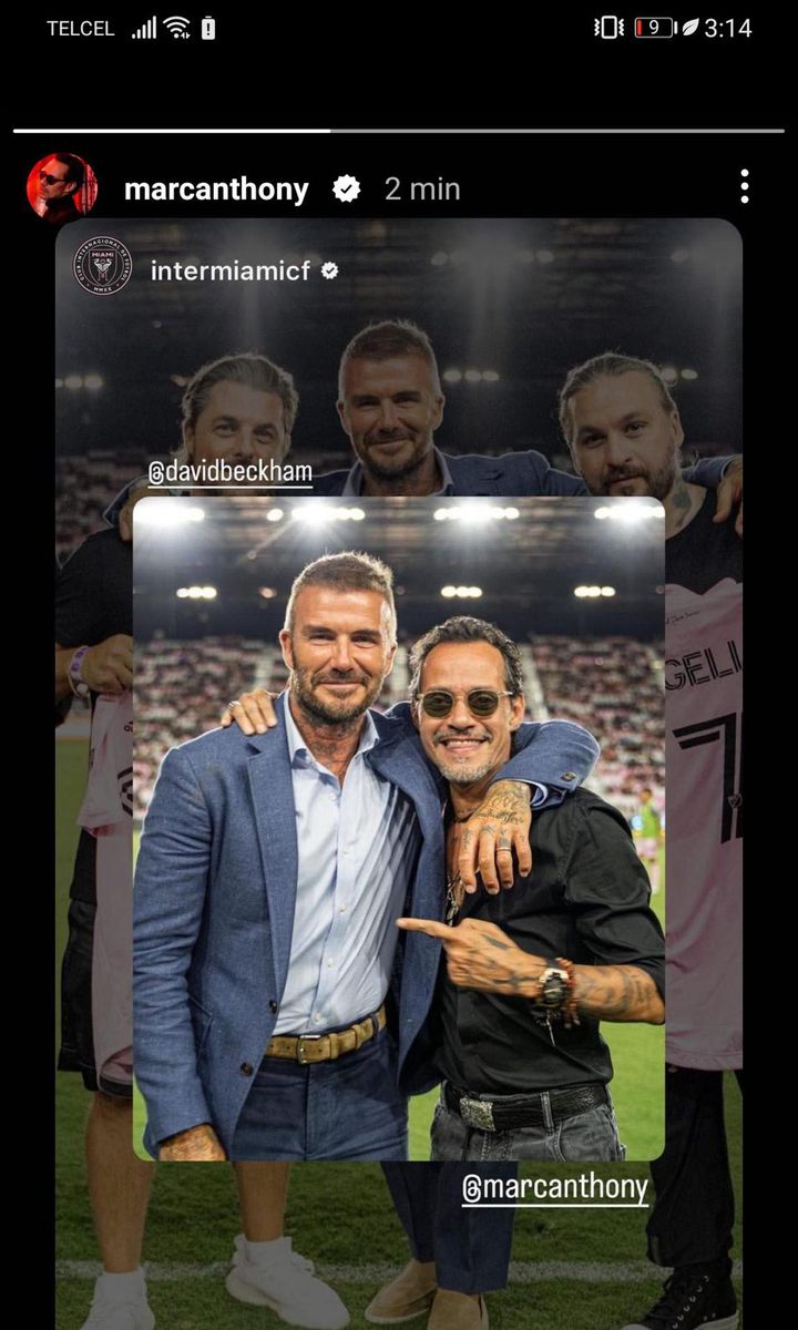 Marc Anthony y David Beckham