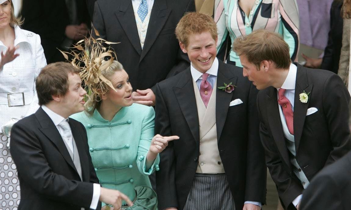 William and Harry with their stepsister and stepbrother