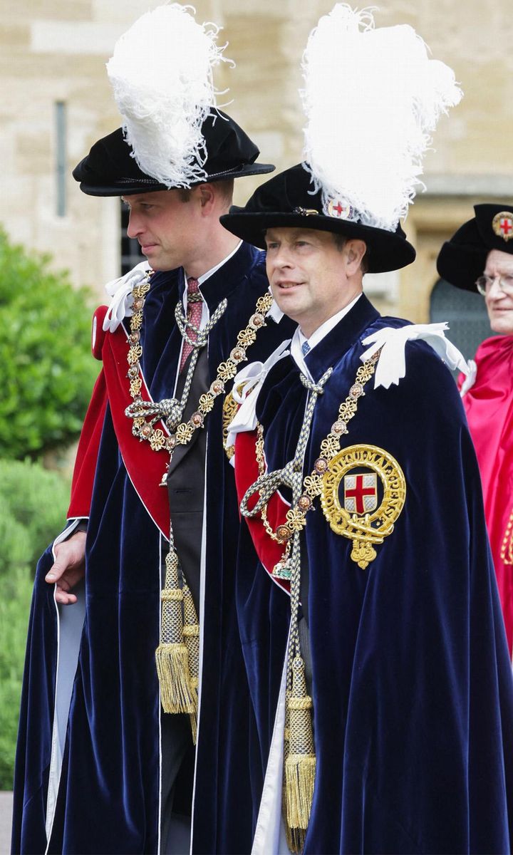 Prince William and Prince Edward were pictured arriving at at St. George's Chapel.