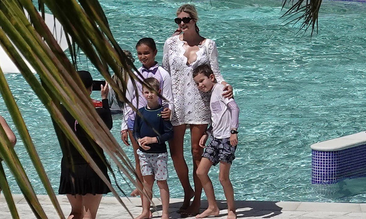 Ivanka Trump in Miami with her kids at a waterpark 