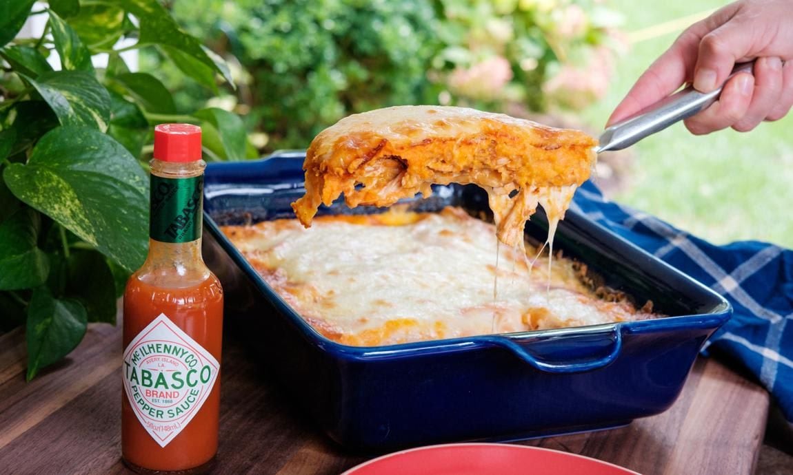 TABASCO Spiced Up Cheesy Chicken Enchilada Casserole By Chef Pati Jinich