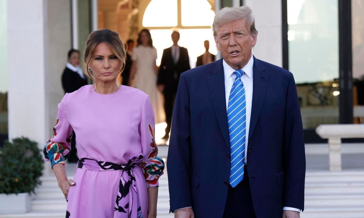 Former President Trump Arrives At A Fundraiser In Palm Beach, Florida