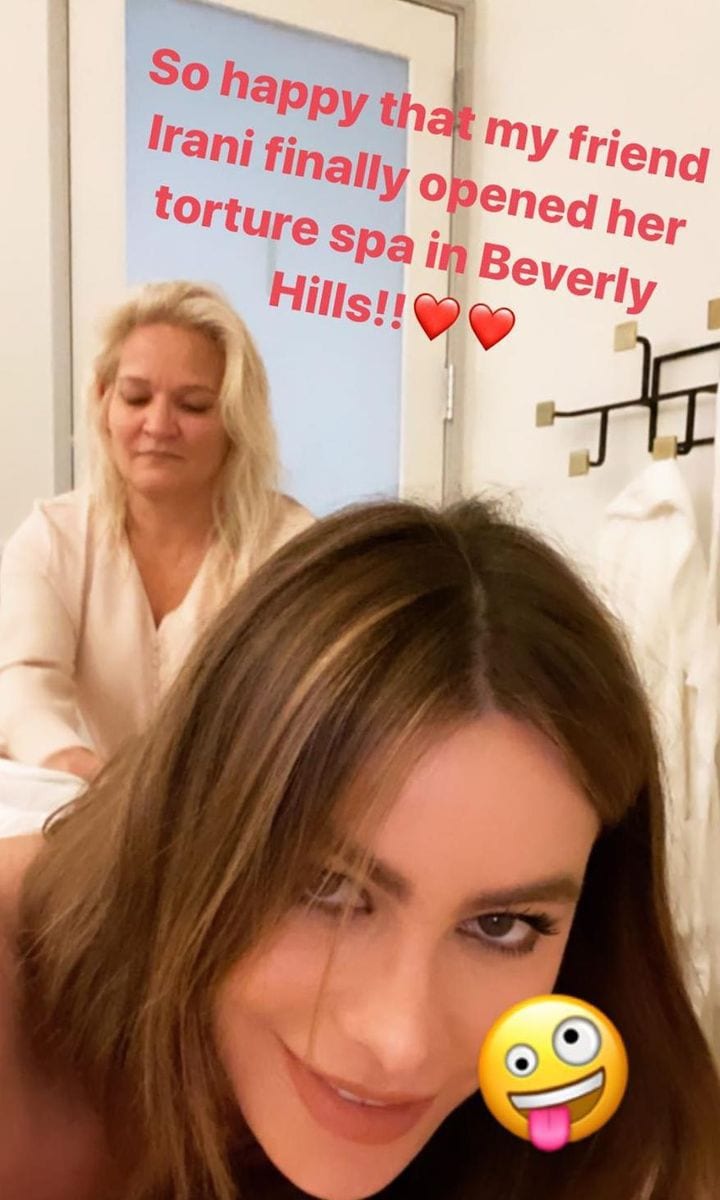 Sofia Vergara having a massage