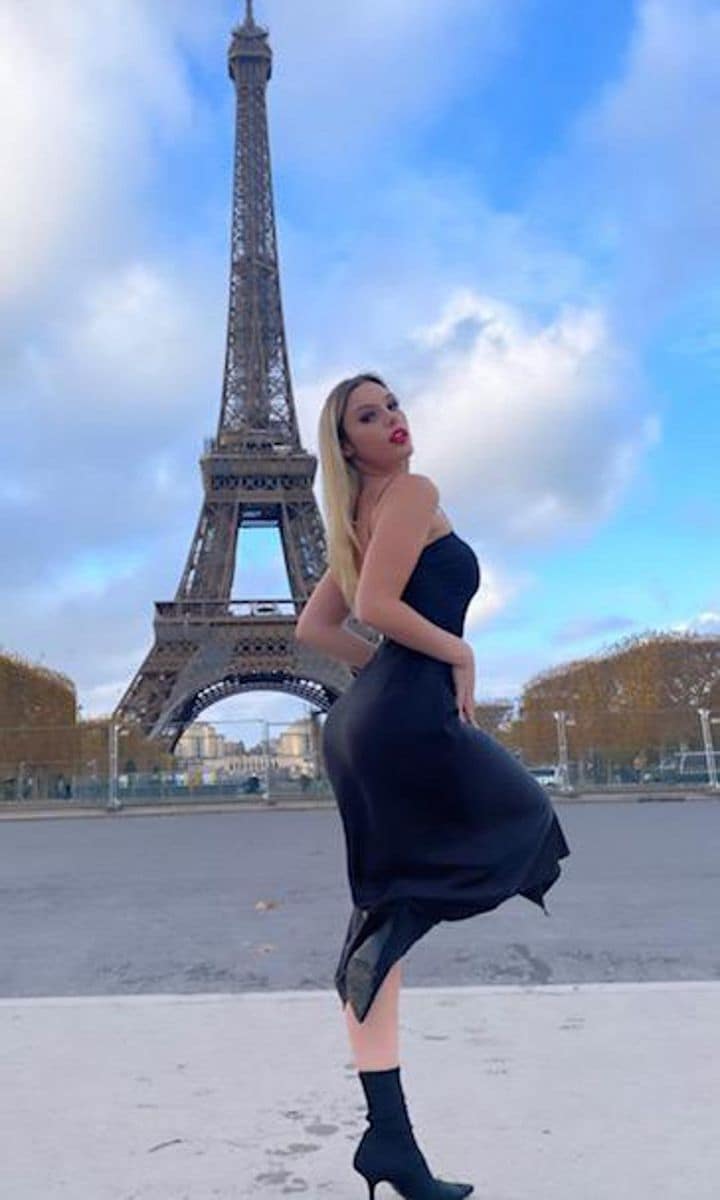 Lele Pons tries on her wedding dress in Paris