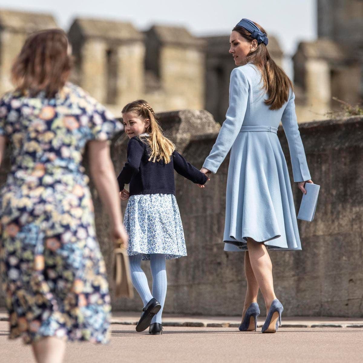 Princess Charlotte and Kate Middleton on Easter