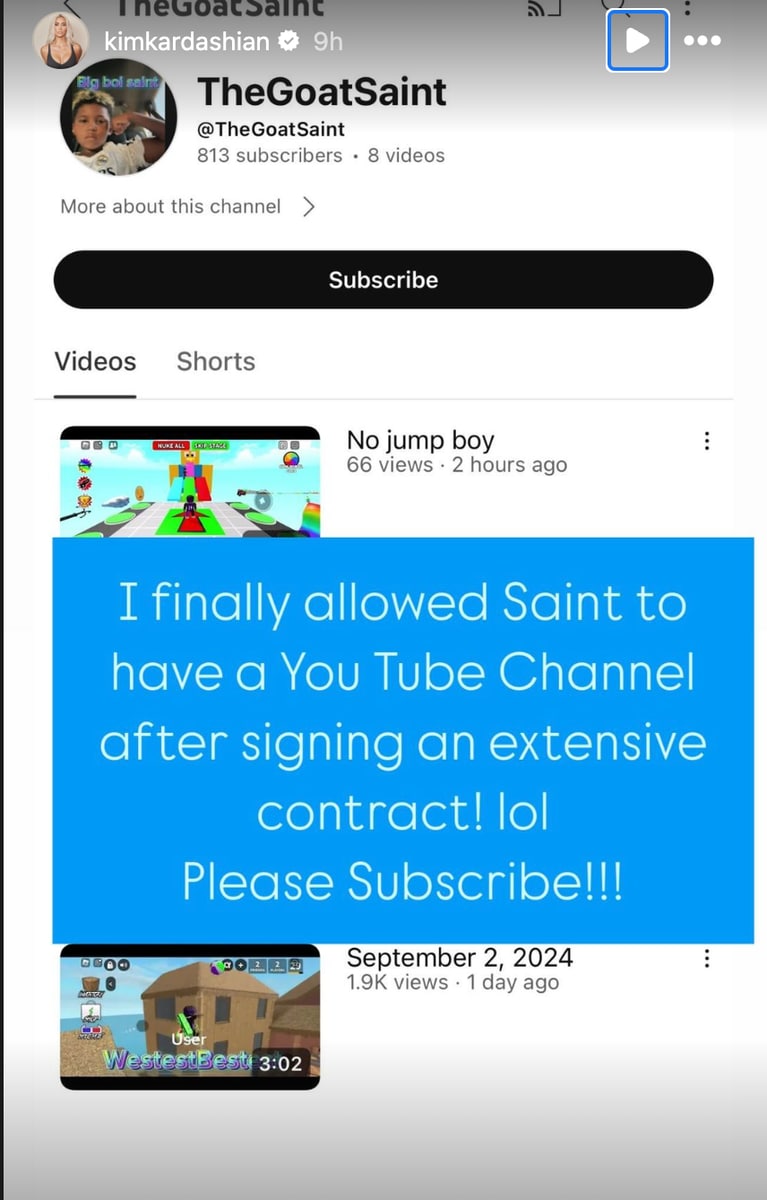 YouTube is a lucrative place for kid content creators, so if Saint's channel blows up, he could start making money 